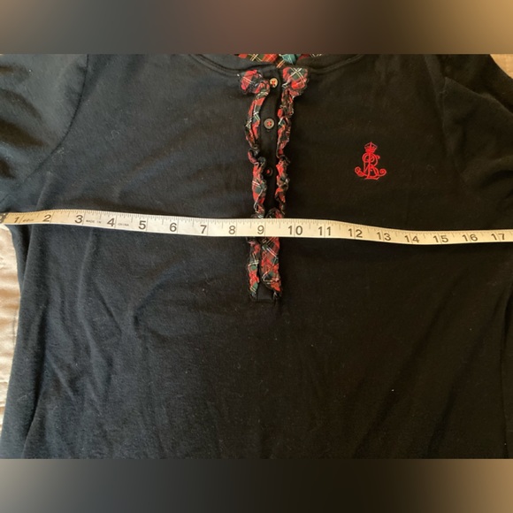 Lauren Ralph Lauren Pajama Shirt Dress Black Red and Green Plaid Medium - Picture 5 of 7